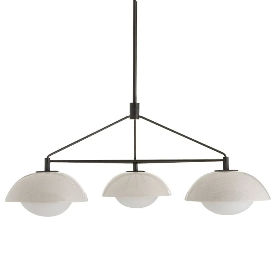Arteriors Glaze 3 Light 38" Wide Chandelier with Ceramic and Opal Glass Shades - Image 2