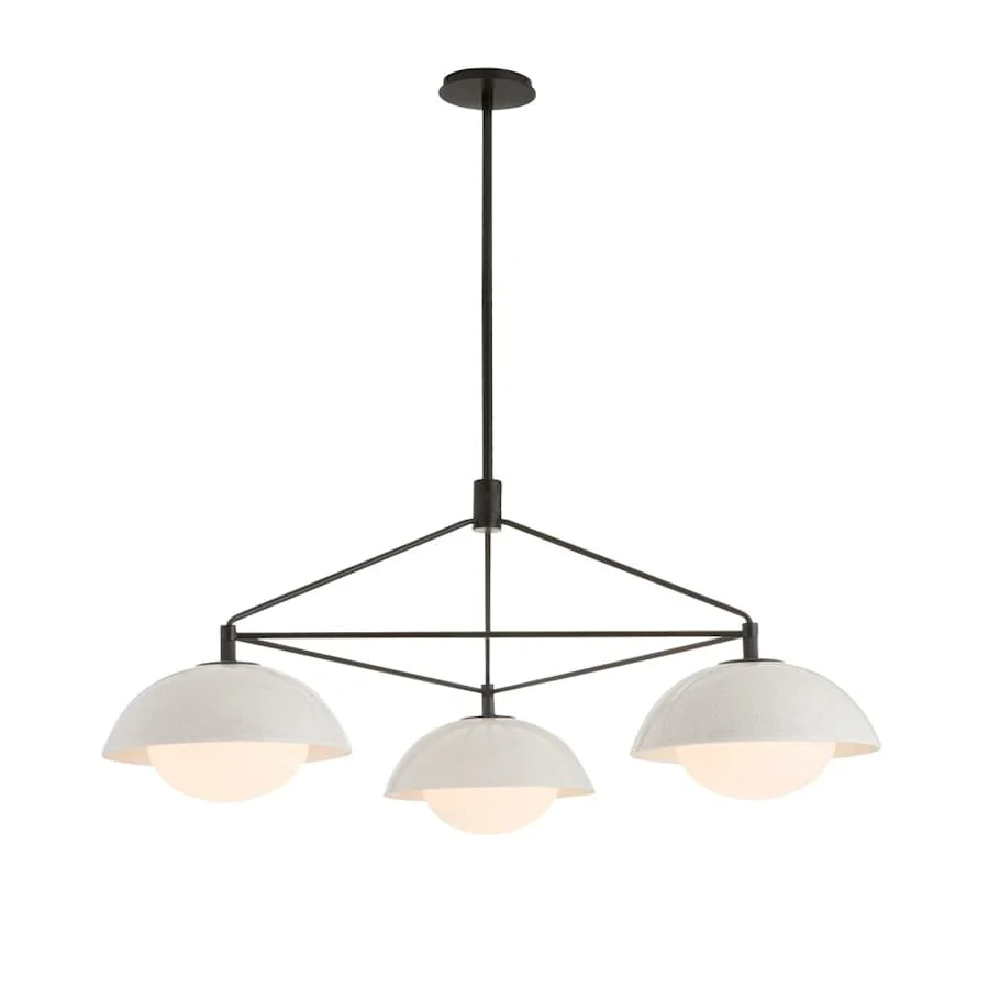 Arteriors Glaze 3 Light 38" Wide Chandelier with Ceramic and Opal Glass Shades - Image 3