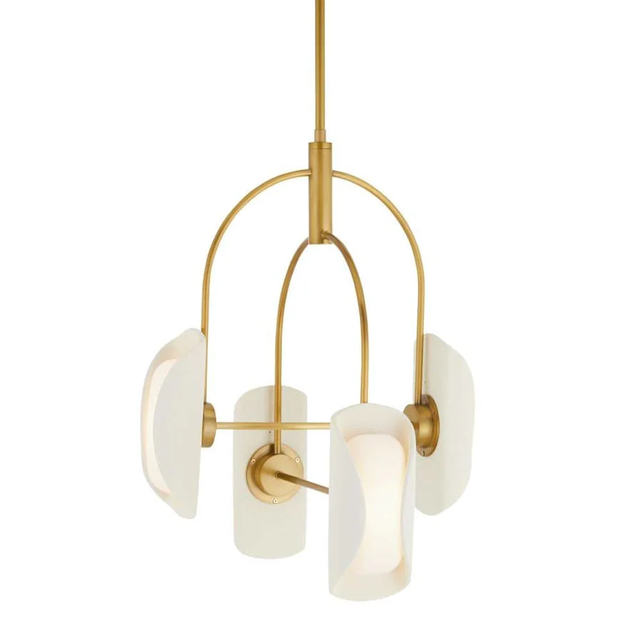 Arteriors Roll 20" Wide LED Chandelier with Resin and Opal Glass Shades - Image 1
