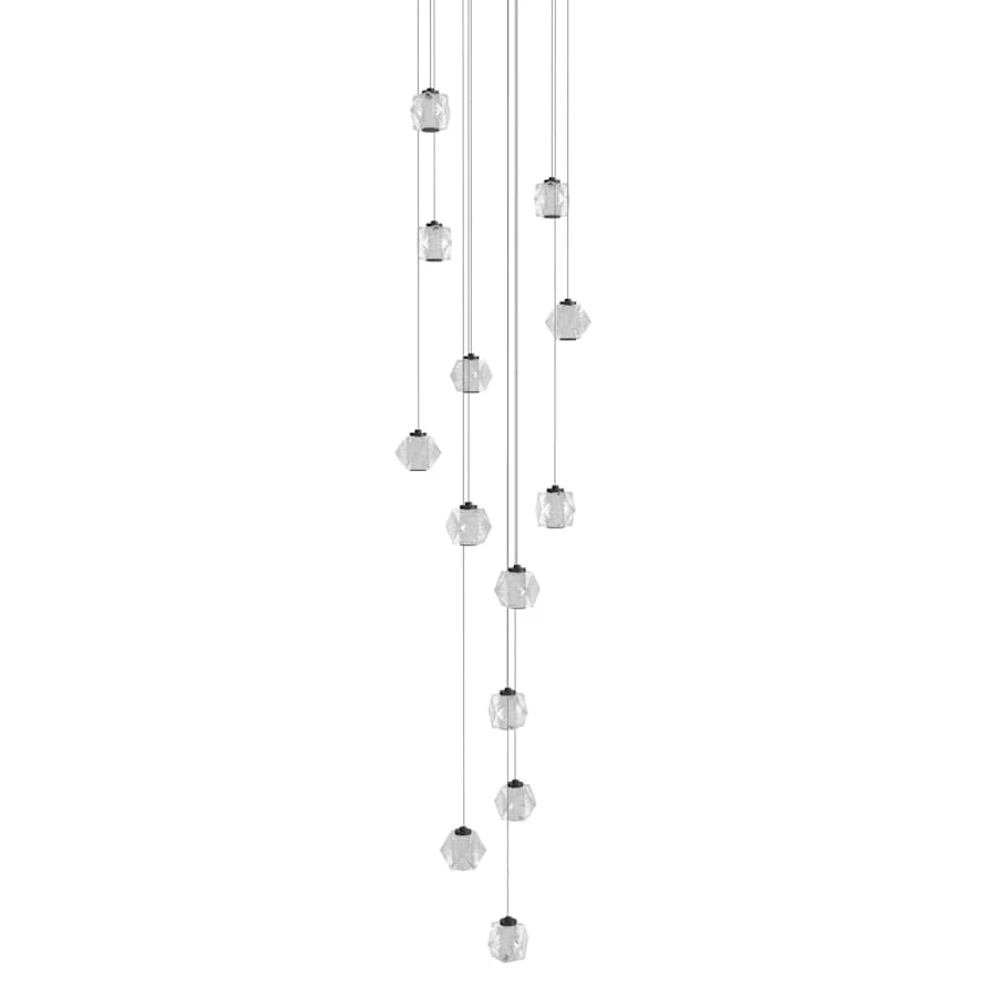 Avenue Lighting Beluga 22" Wide LED Multi Light Pendant with Faceted Acrylic Shades - Image 1