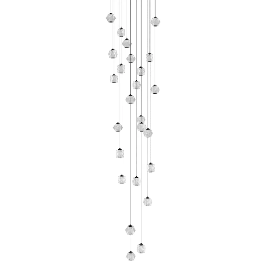 Avenue Lighting Beluga 30" Wide LED Multi Light Pendant with Faceted Acrylic Shades - Image 1