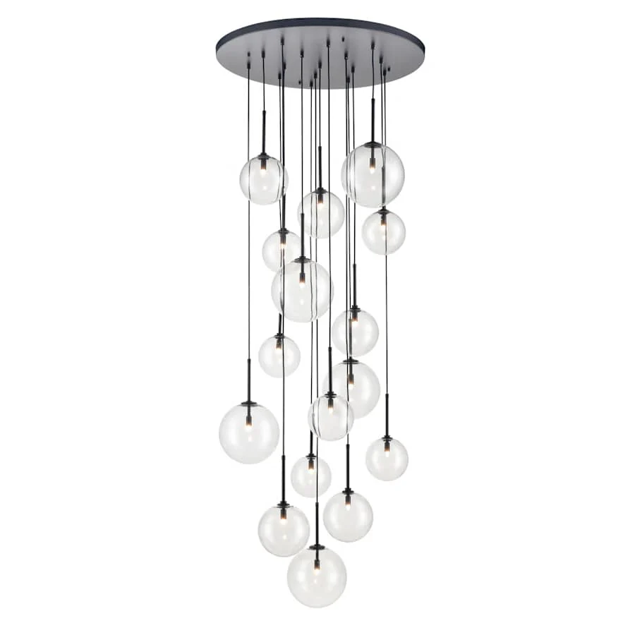 Avenue Lighting Delilah 16 Light 34" Wide Multi Light Pendant with Glass Shades - Image 3