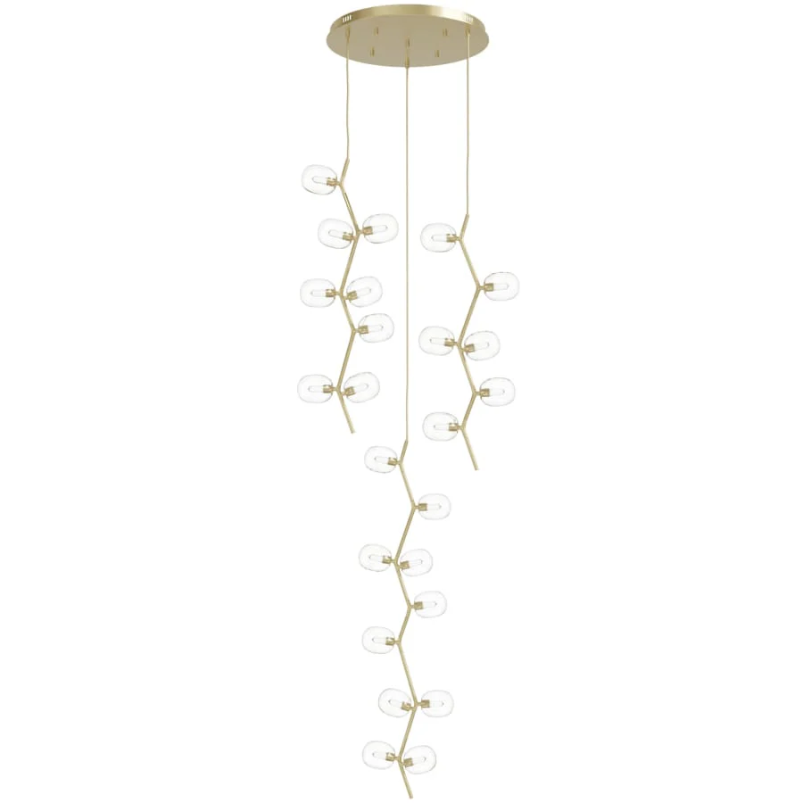 Avenue Lighting Hampton 24 Light 26" Wide Abstract Multi Light Pendant with Hand-Blown Glass Shades - Image 3