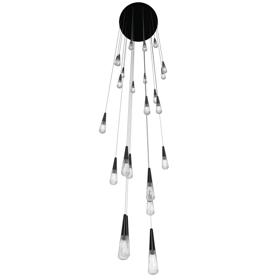 Avenue Lighting Encino 25 Light 30" Wide LED Crystal Multi Light Pendant with Clear Crystal Shades - Image 3