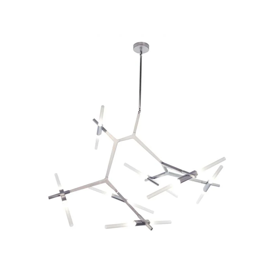 Avenue Lighting San Vicente Blvd. 14 Light 66" Wide LED Abstract Chandelier with Frosted Glass Shades - Image 2