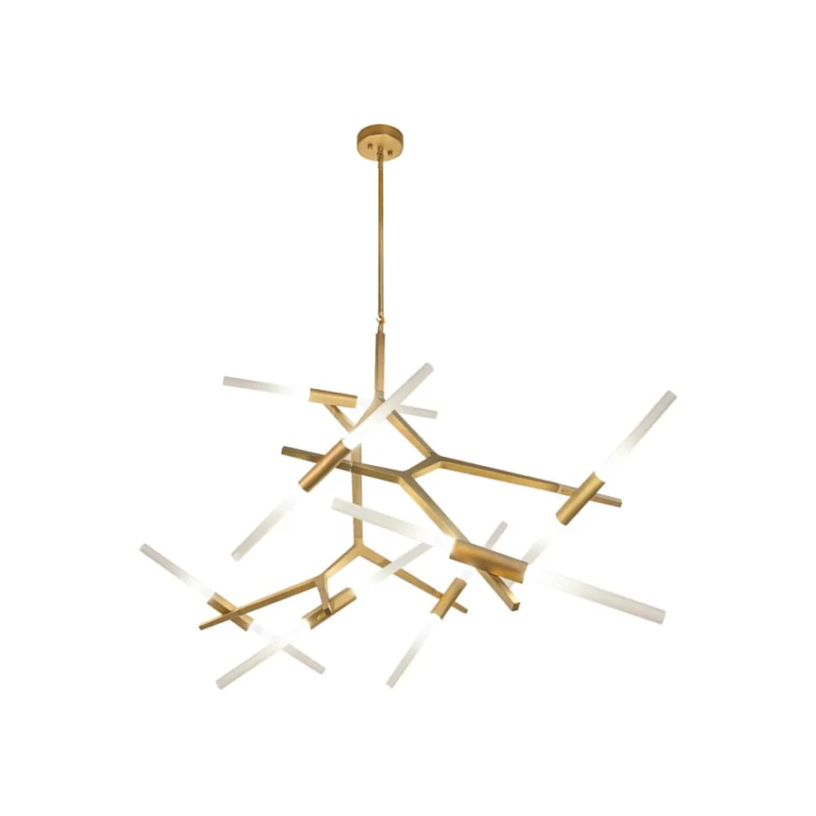 Avenue Lighting San Vicente Blvd. 14 Light 66" Wide LED Abstract Chandelier with Frosted Glass Shades - Image 3