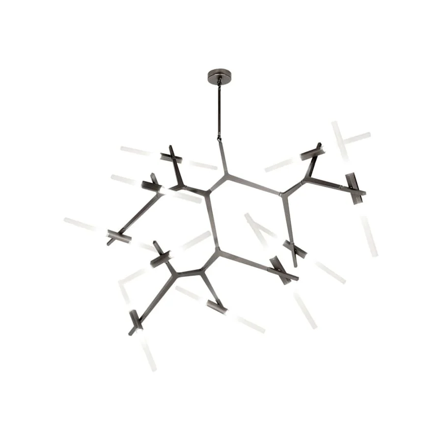 Avenue Lighting San Vicente Blvd. 20 Light 62" Wide LED Abstract Chandelier with Frosted Glass Shades - Image 1