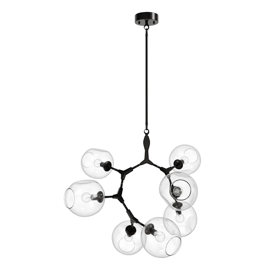 Avenue Lighting Fairfax Ave. 7 Light 30" Wide Abstract Chandelier with Hand-Blown Glass Shades - Image 2