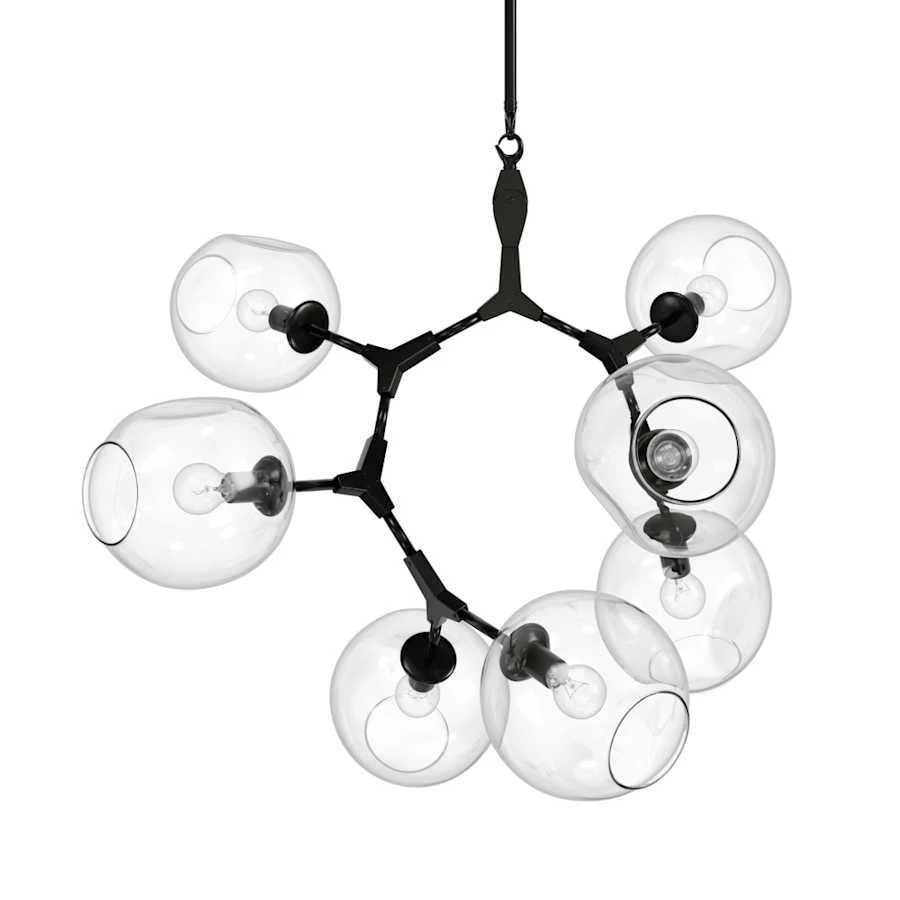 Avenue Lighting Fairfax Ave. 7 Light 30" Wide Abstract Chandelier with Hand-Blown Glass Shades - Image 1
