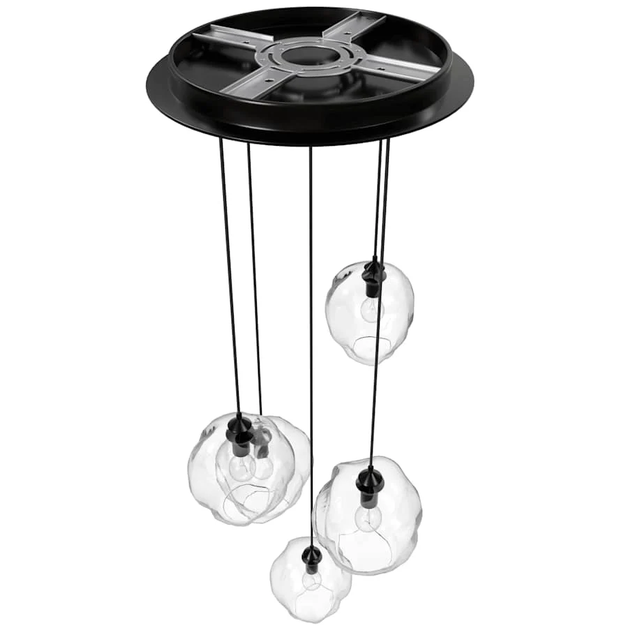 Avenue Lighting Sonoma Ave. 5 Light 28" Wide Multi Light Pendant with Water Glass Shades - Image 3