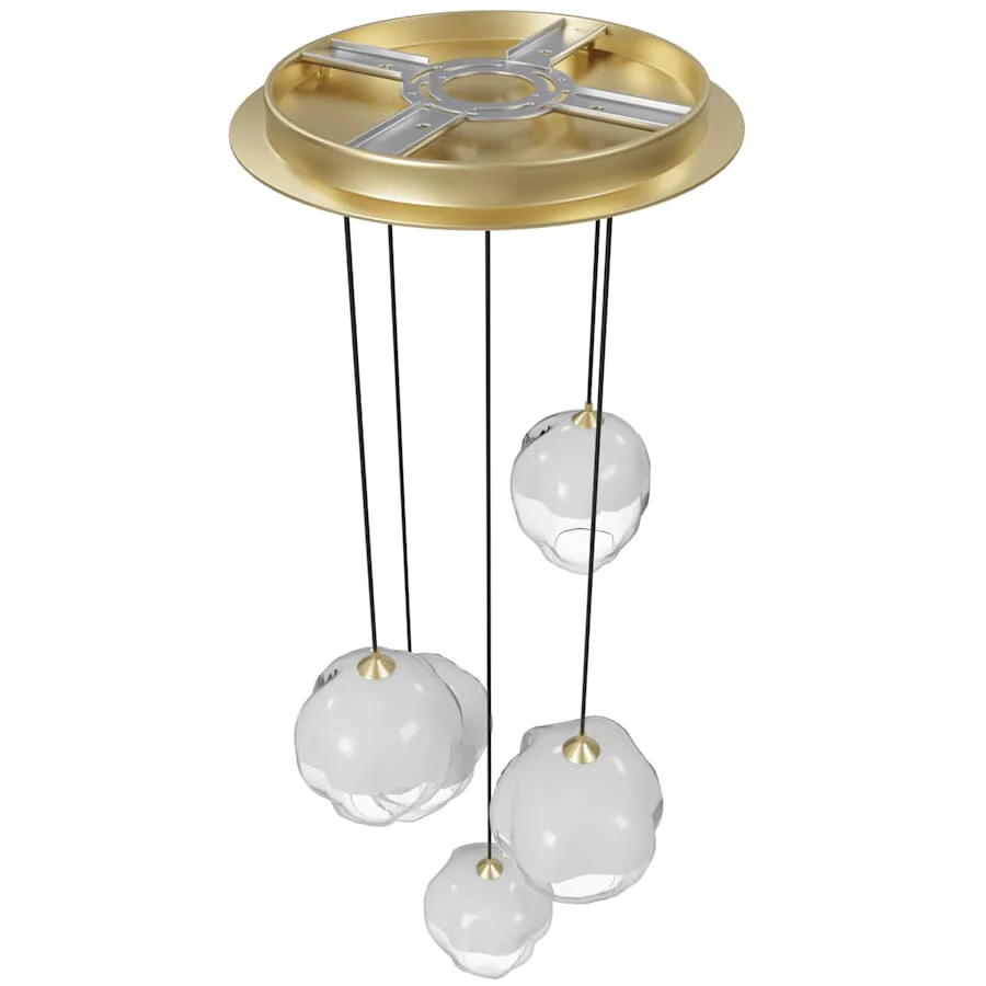 Avenue Lighting Sonoma Ave. 5 Light 28" Wide Multi Light Pendant with White/Clear Glass Shades - Image 3