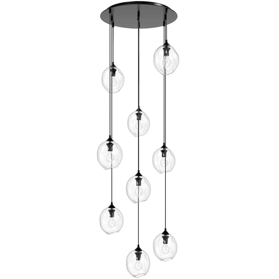 Avenue Lighting Sonoma Ave. 9 Light 37" Wide Multi Light Pendant with Water Glass Shades - Image 2
