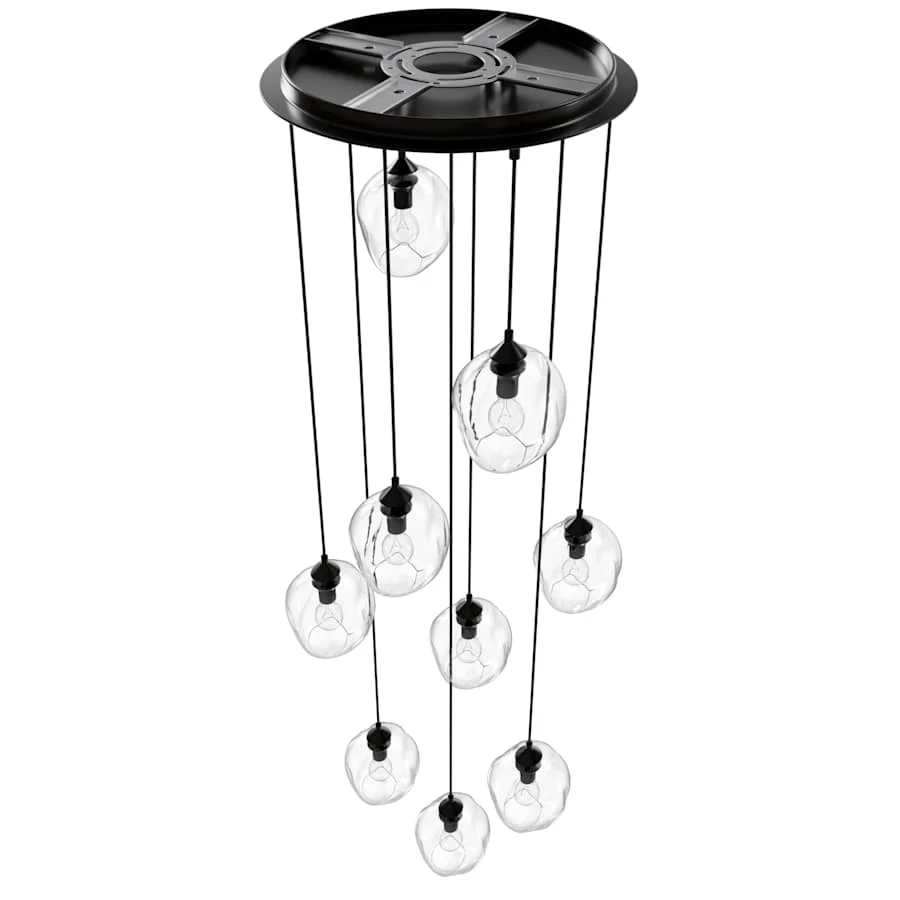 Avenue Lighting Sonoma Ave. 9 Light 37" Wide Multi Light Pendant with Water Glass Shades - Image 3
