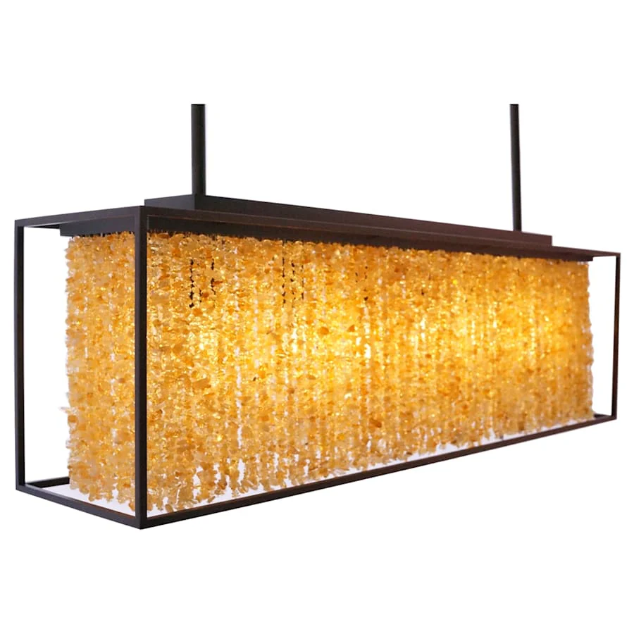 Avenue Lighting Soho 6 Light 48" Wide Linear Chandelier with Draped Moonstone Shade - Image 2
