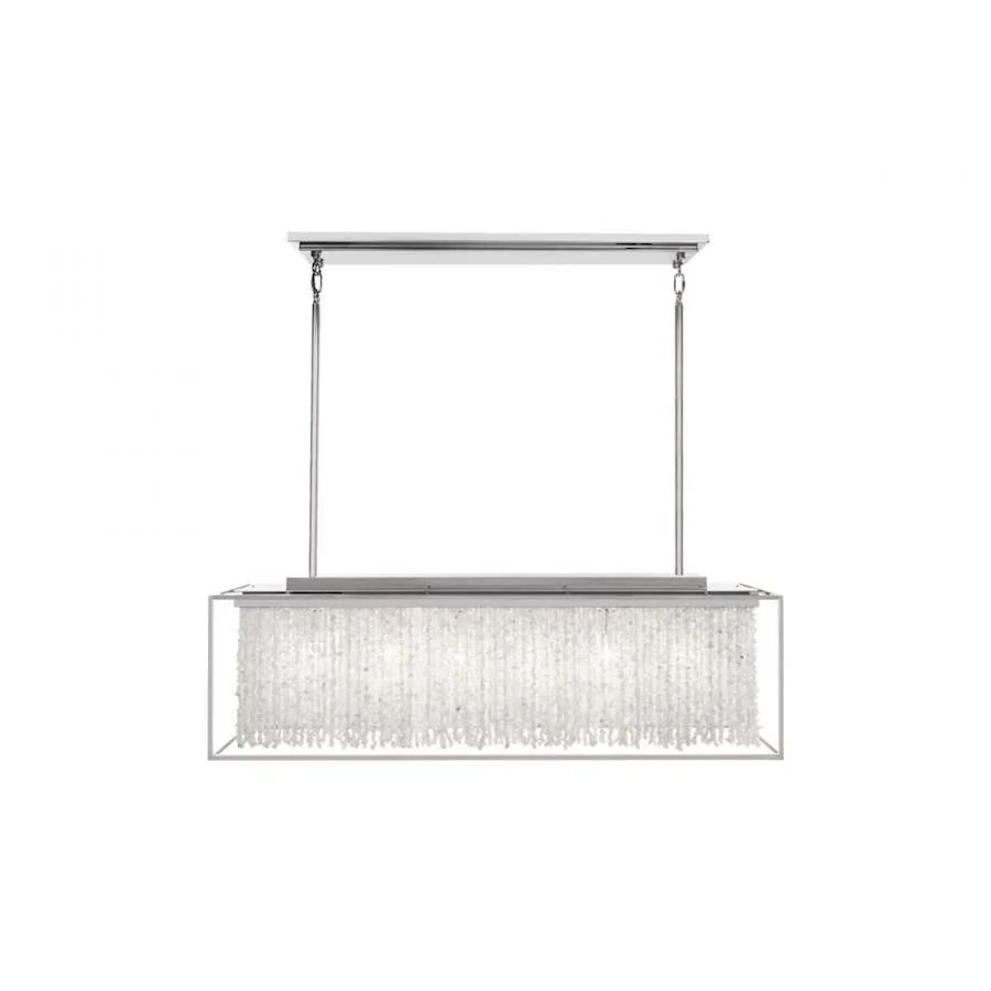 Avenue Lighting Soho 6 Light 48" Wide Linear Chandelier with Draped Moonstone Shade - Image 1