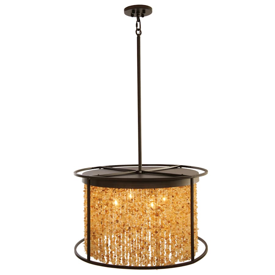 Avenue Lighting Soho 4 Light 24" Wide Drum Chandelier with Draped Moonstone Shade - Image 2