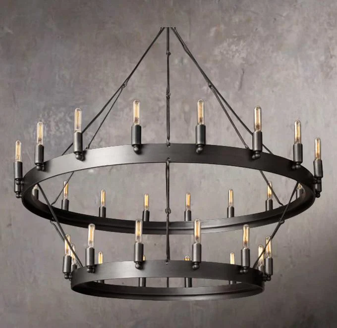 Camino Retro-Style Filament Double-Layer Chandelier 38" - Image 2