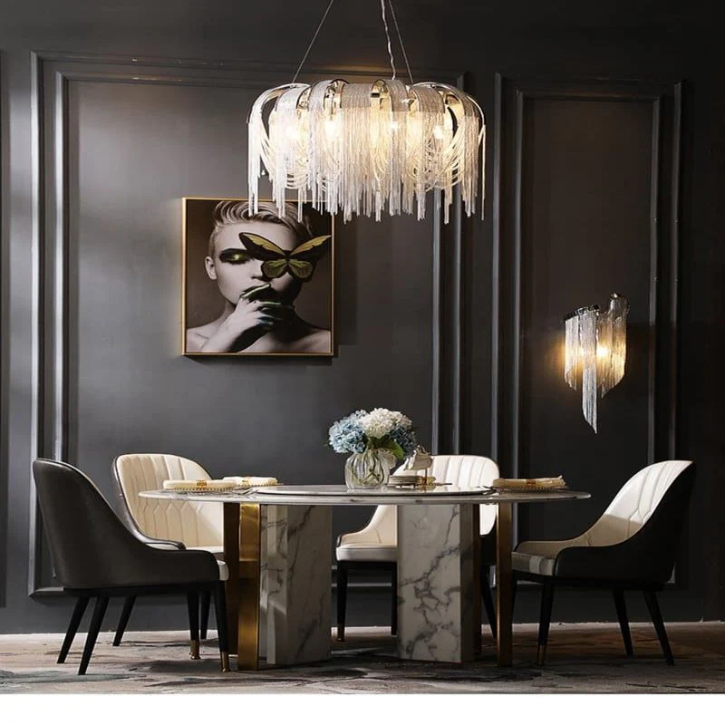 Alisa Luxury Aluminum Chain Tassel Chandelier - Image 1