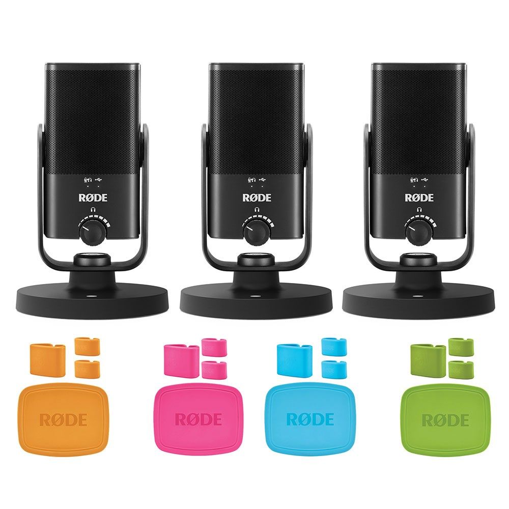 Rode NT-USB Mini Compact Studio Quality USB Mic Pack w/ 3 Mics & Free Coloured ID Caps - Image 1