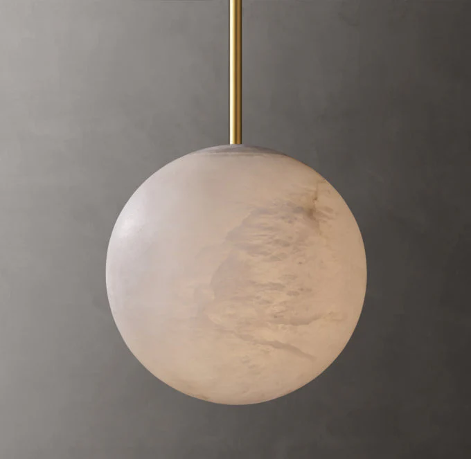 Handcrafted Alabaster Sphere Pendant Necklace - Image 3
