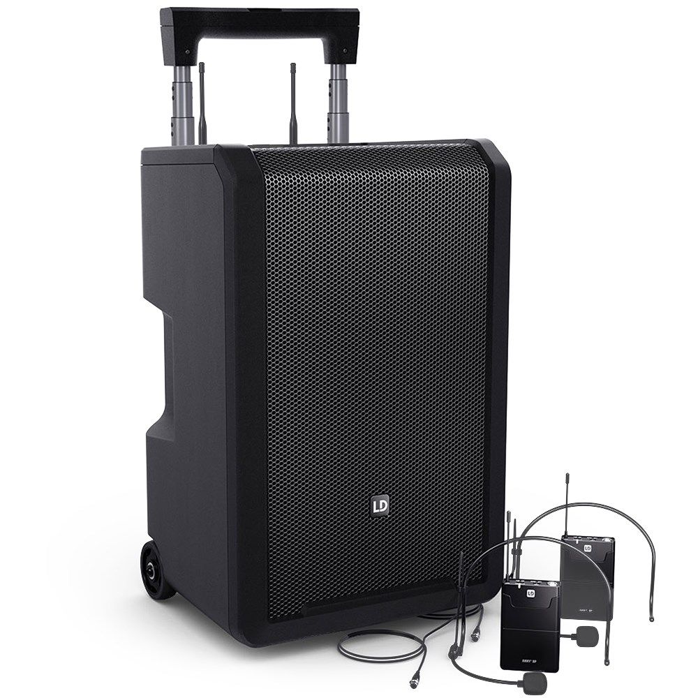 LD Systems ANNY10 160w 10" PA w/ 2x Headsets Mics & Body Packs (584-608 MHz) - Image 1