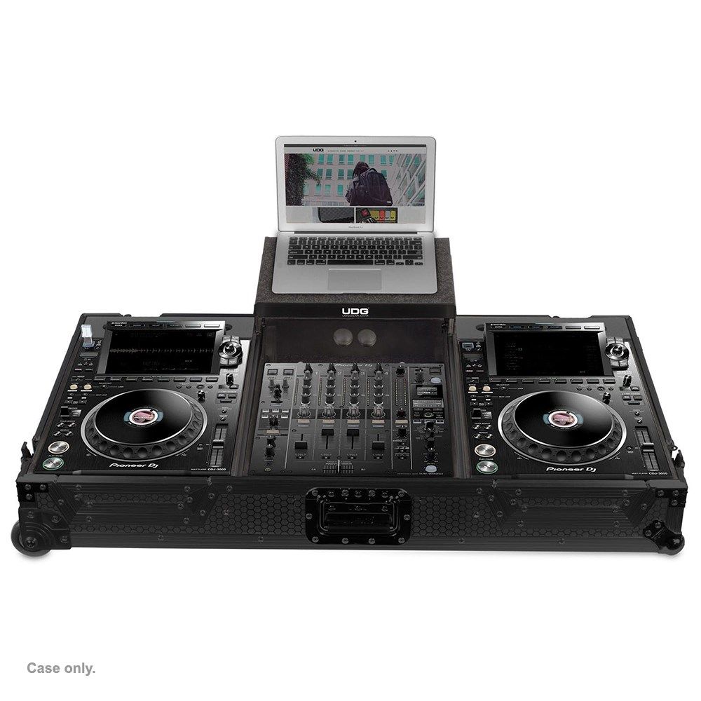 UDG Ultimate Flight Case for Pioneer CDJ-3000 & 900NXS2 w/ Laptop Shelf & Wheels (Blk) - Image 1