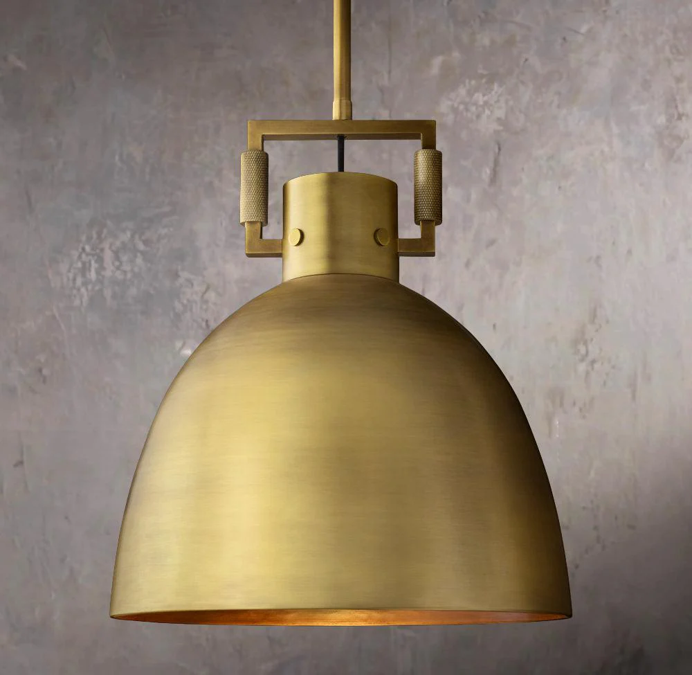 Industrial Metal Hanging Dome Cloche Pendant Lamp Ceiling Fixture - Image 1