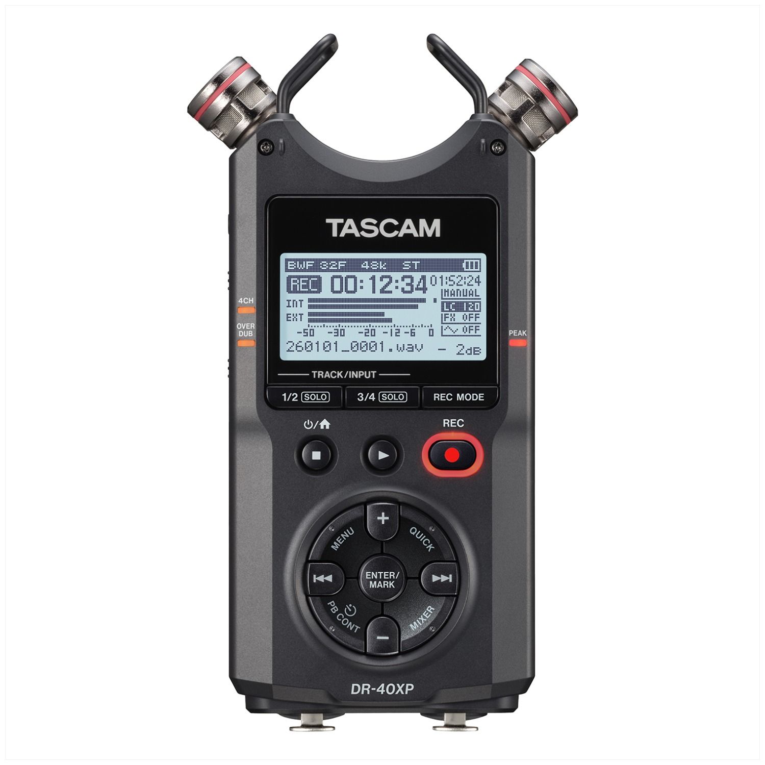 Tascam DR40XP Four Channel 32-Bit Float Portable Field Recorder w/ USB-C Interface - Image 1