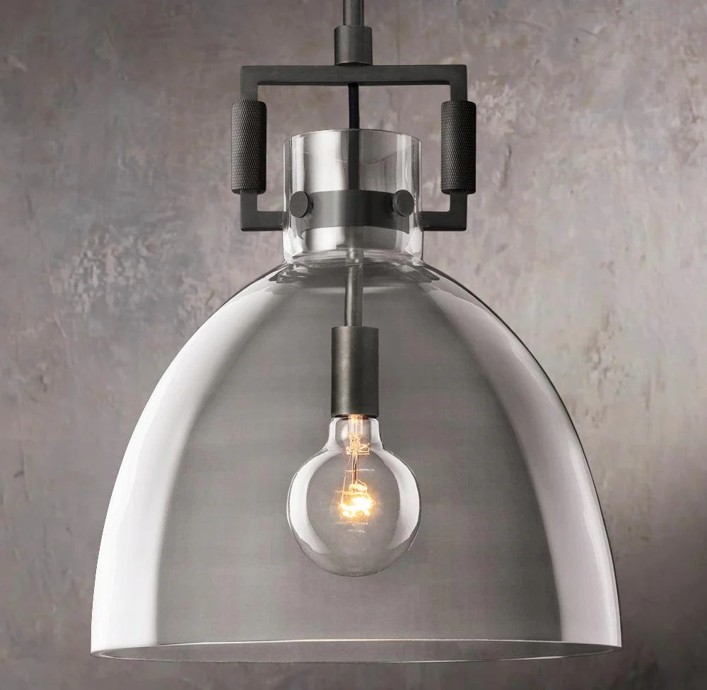 Industrial Glass Pendant Light Fixture - Image 3