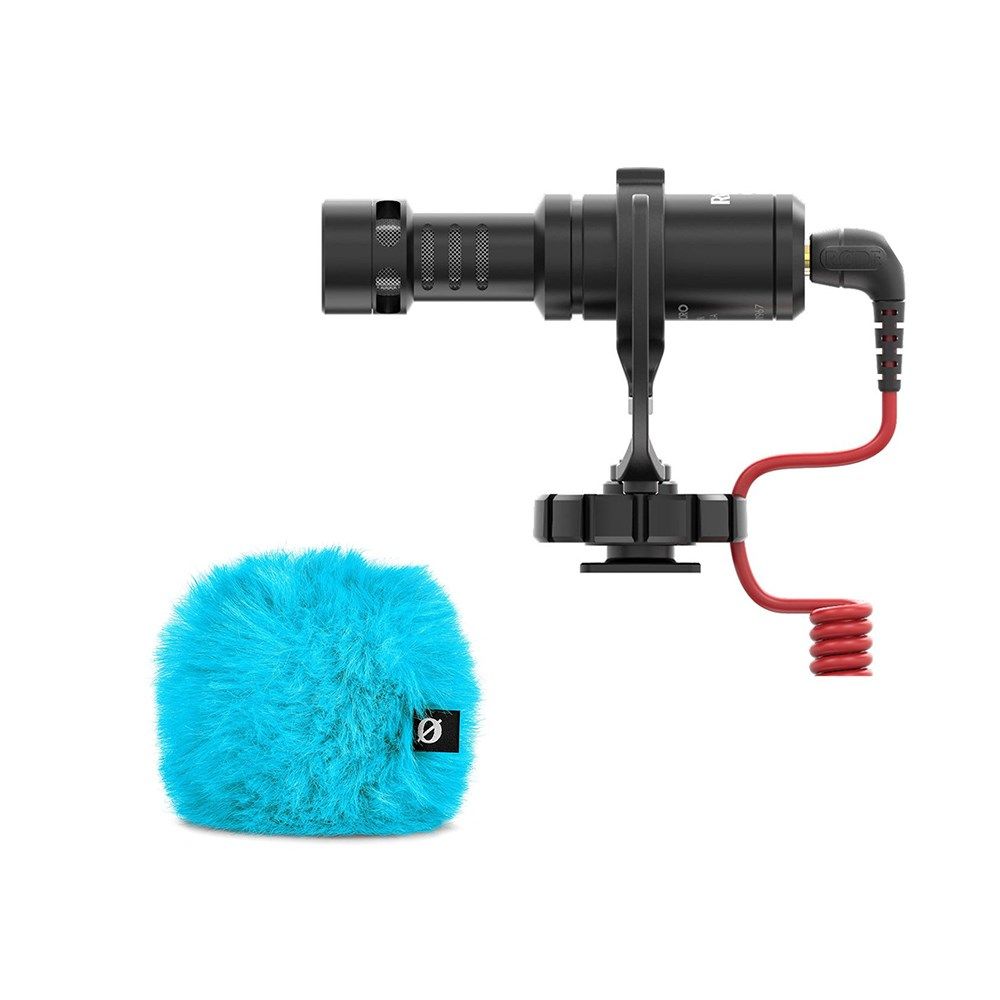 Rode VideoMicro Pack w/ VideoMicro Compact Mic & WS9 Deluxe Wind Shield (Blue) - Image 1
