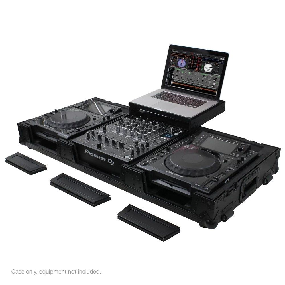 Odyssey Black Label Lowprofile Coffin w/ Optional Glider: 12" Mixer & CDJs (FZGSL12CDJWRBL) - Image 1