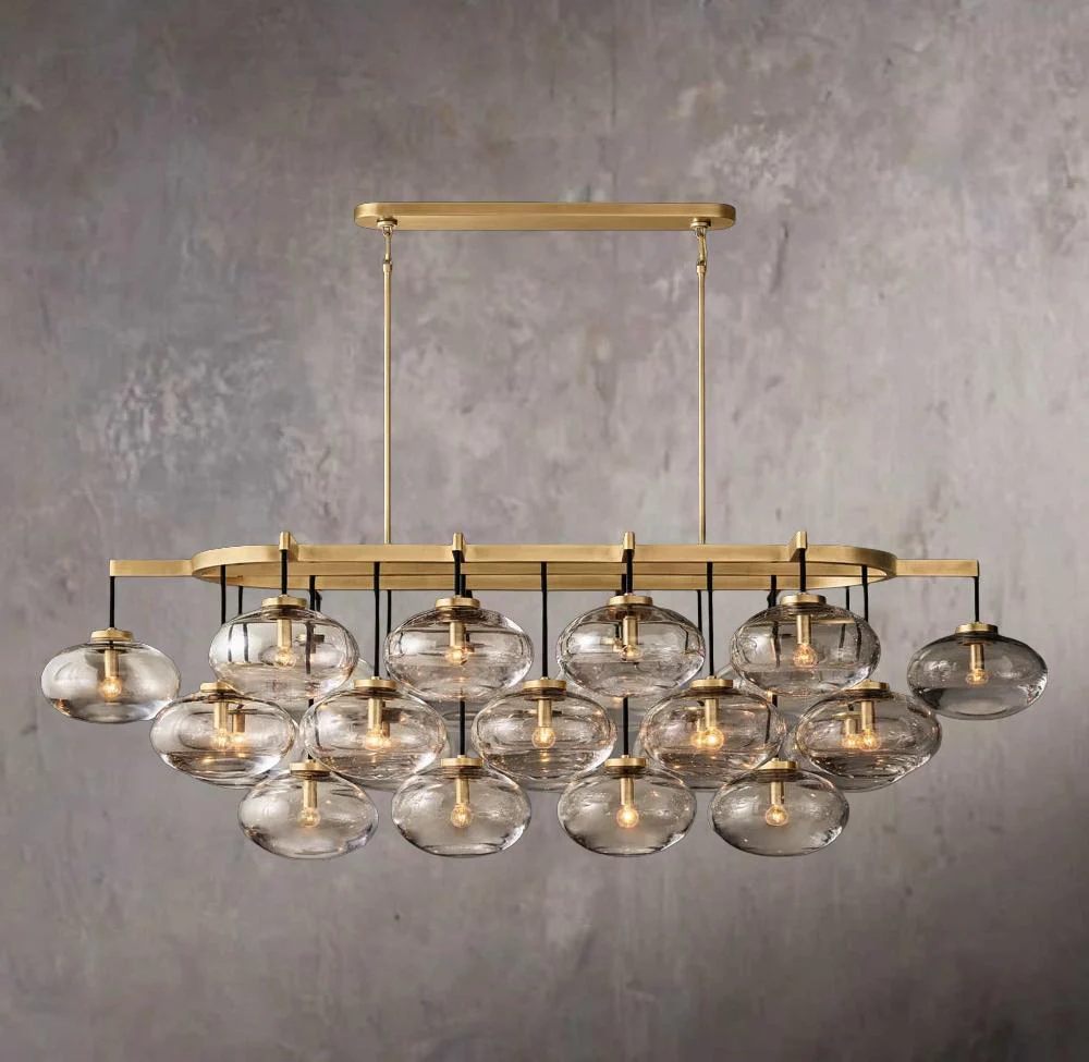 Cabrettas Transparent Glass Linear Chandelier 72″