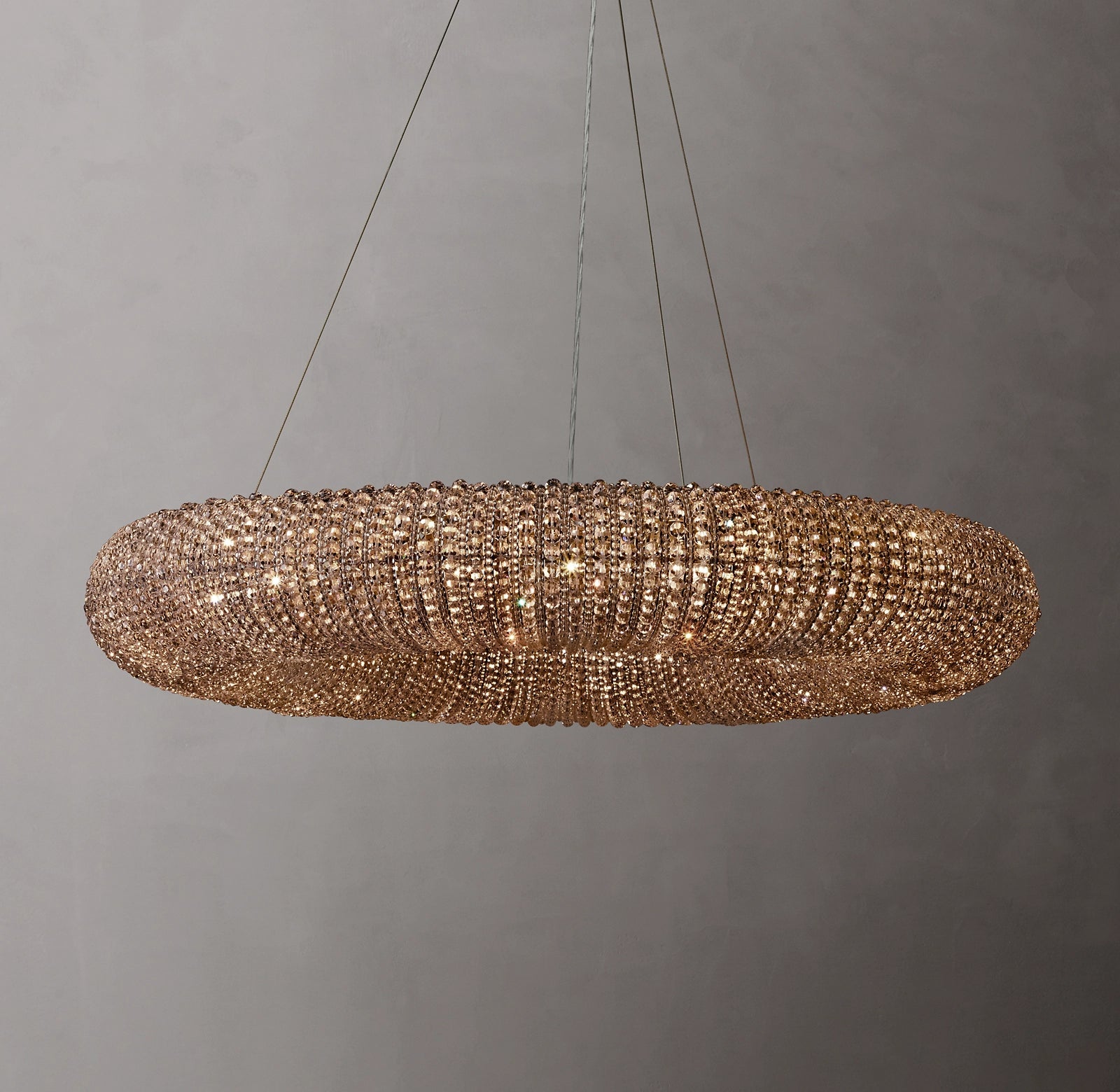 Crystal Ring Smoky Circular LED Pendant Light 41" - Image 3