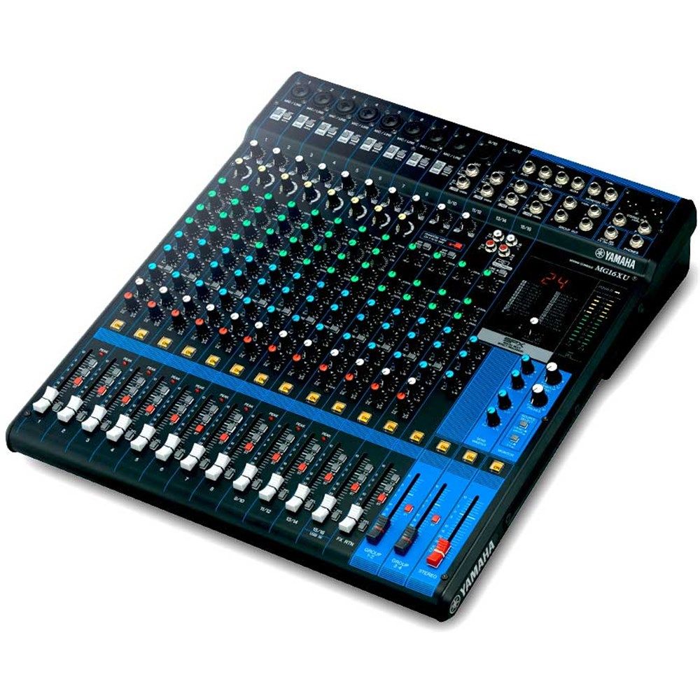Yamaha MG16XU 16 Channel Mixer w/ D-PRE Preamps, Comp, FX, USB Interface & Faders - Image 1