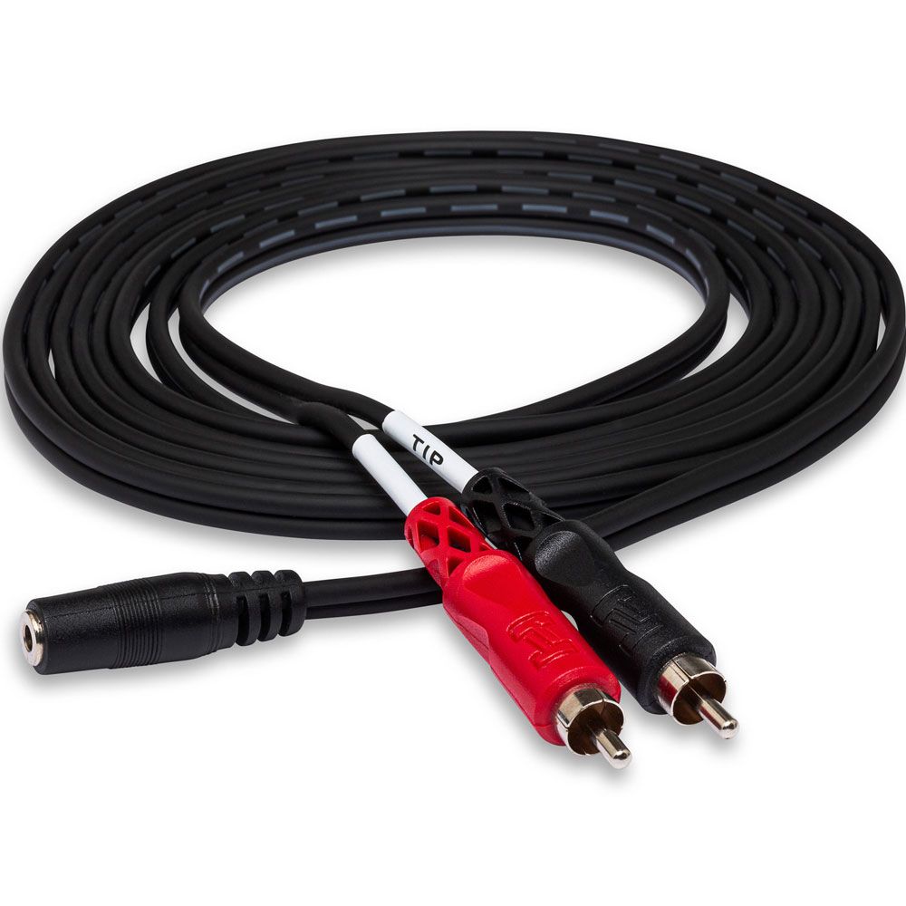 Hosa CFR-210 3.5mm TRS(F) to Dual RCA Stereo Breakout Cable (10ft)