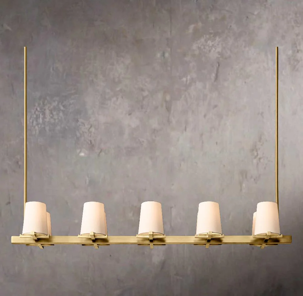 Pauillac Textured Fabric Shade Linear Chandelier 49" - Image 1