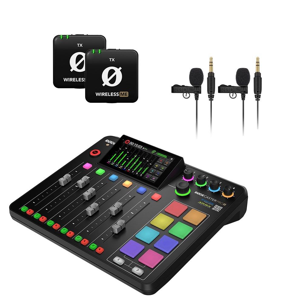 Rode RodeCaster Pro II Pack w/ 2 x Wireless ME TX & 2 x Lavalier GO Microphones - Image 1