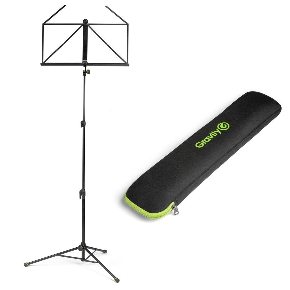 Gravity NS441B Folding Music Stand w/ Carry Bag (Black) - Image 1