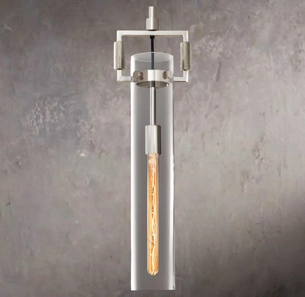 Machinists Cylindrical Glass Pendant Lamp - Image 2