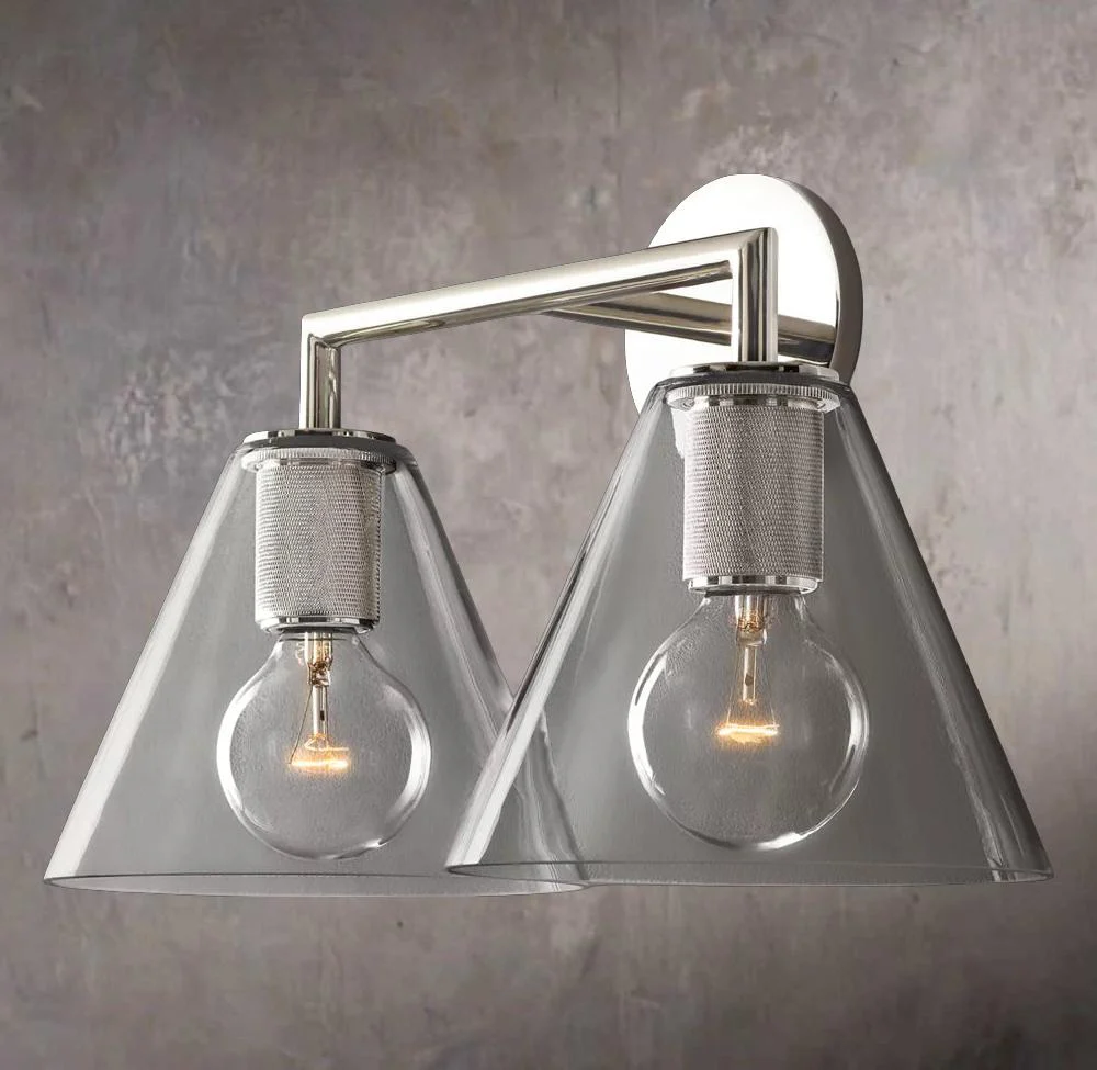 Utility Funnel Shade Dual Wall Sconce - Image 2