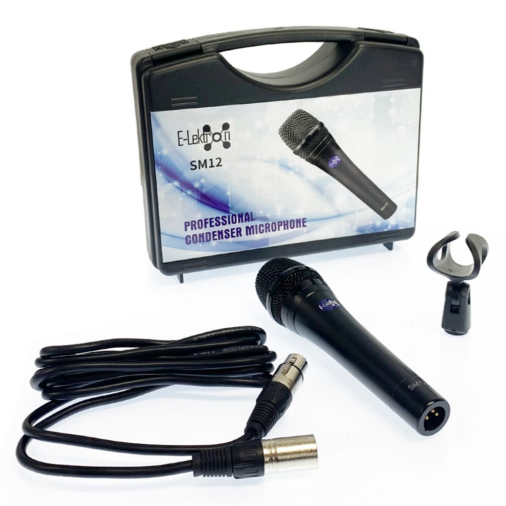 E-lektron SM-12 Condenser Microphone w/ Case XLR Cable & Microphone Clip - Image 1