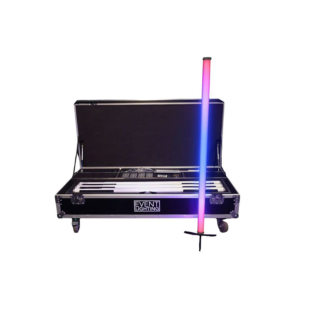 Event Lighting Outdoor Battery RGBW 8 x LED Tube Package w/ Road Case - Image 1