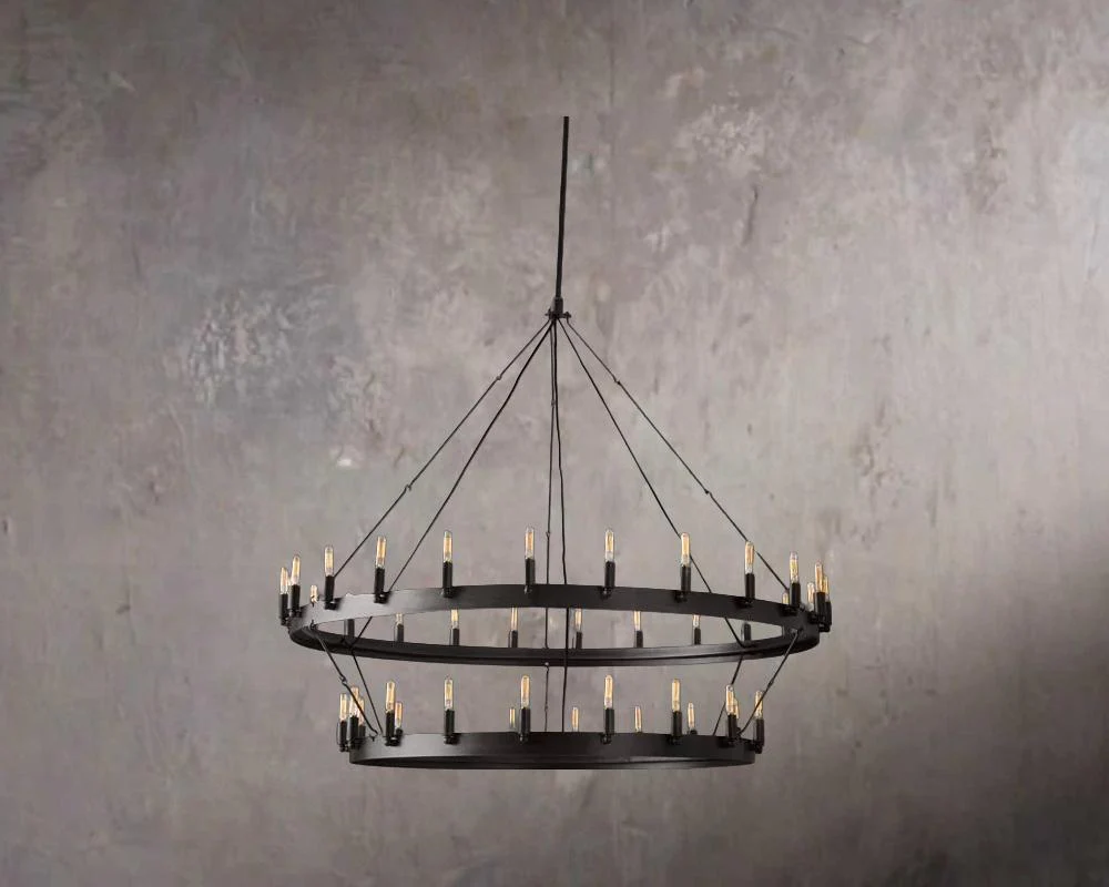 Camina Retro Two-Tier Candelabra Chandelier 50″