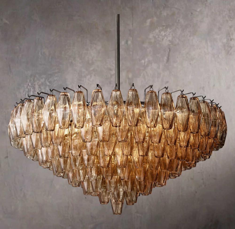Chiaras Smoky Glass Layered Round Chandelier 37" - Image 2