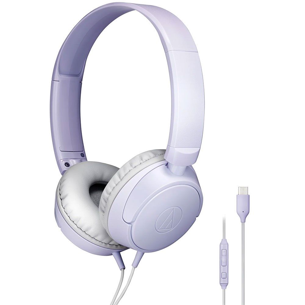 Audio Technica ATH S120C On-Ear Headphones w/ USB-C Connector & Mic & (Lavender) - Image 1