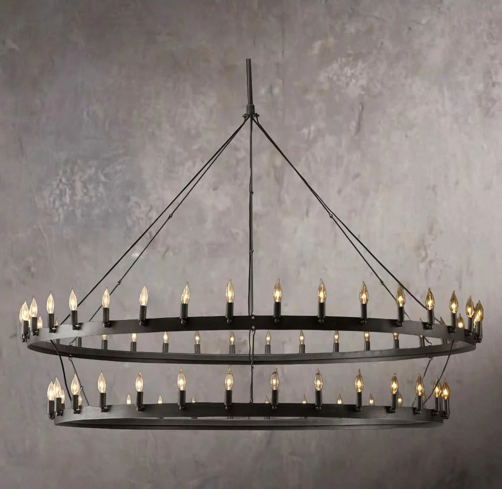 Camino Retro Two-Tier Candelabra Chandelier 71" - Image 1