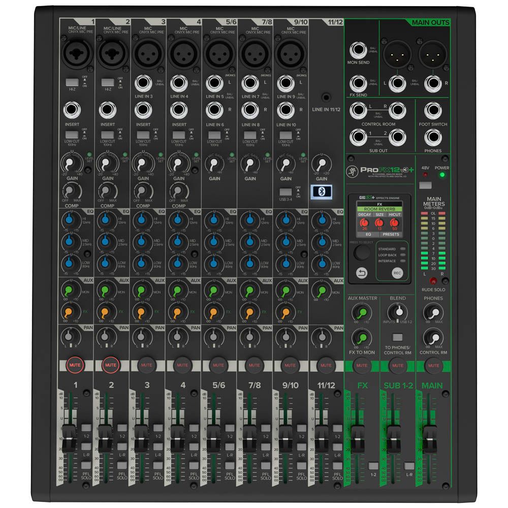 Mackie Pro FX12V3+ 12-Channel Mixer w/ USB & Bluetooth - Image 1