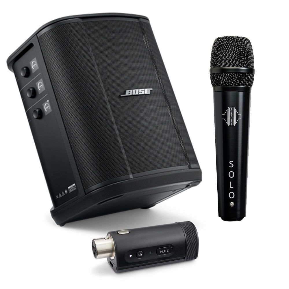 Bose S1 Pro+ Wireless Pack w/ XLR Transmitter & Sontronics Solo Microphone - Image 1