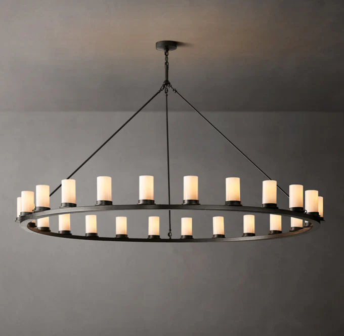Ondra Circular Opal Glass Pendant Light 72" - Image 2