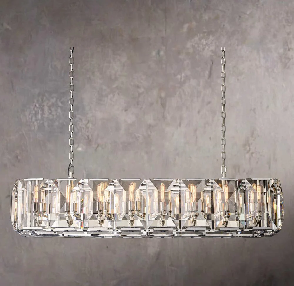 Harlow Crystal Rectangular Ceiling Chandelier 54" - Image 2